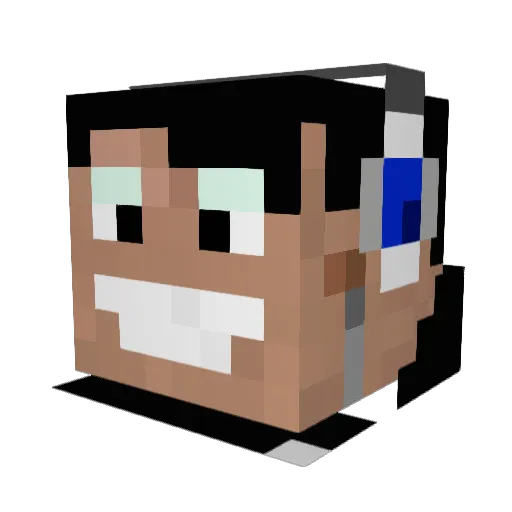 Biiboone Minecraft avatar head, 3D render
