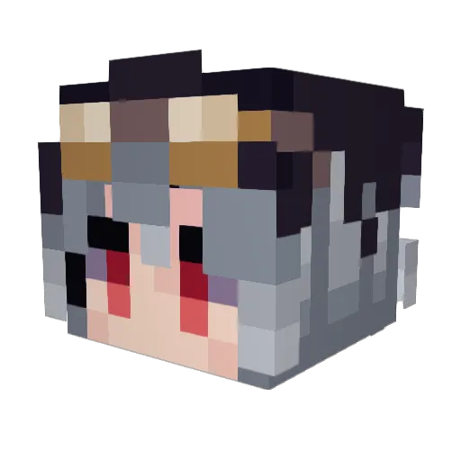 Biiga_Shark Minecraft avatar head, 3D render