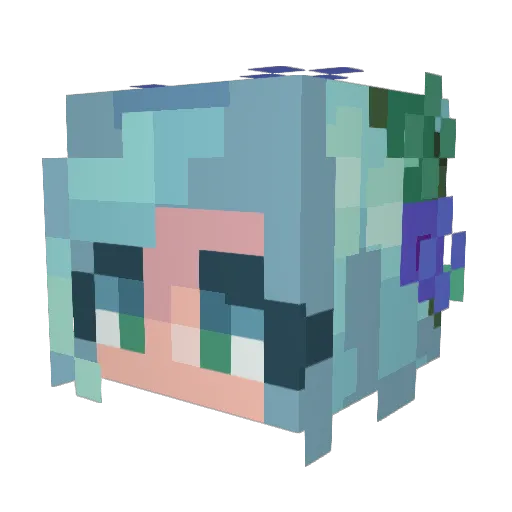 Biilliee Minecraft avatar head, 3D render