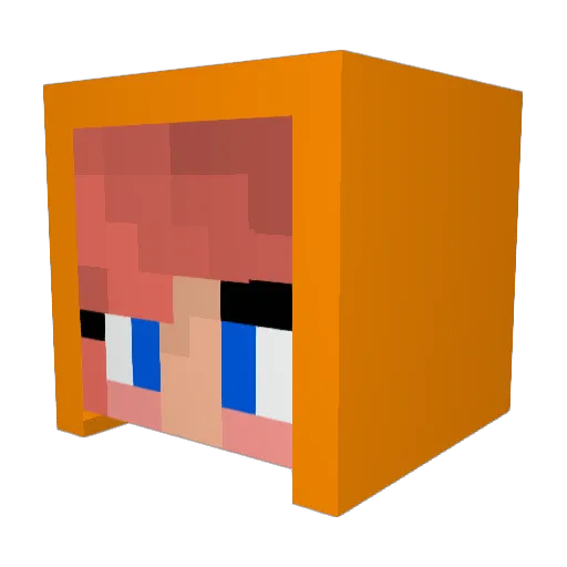 Bijij Minecraft avatar head, 3D render