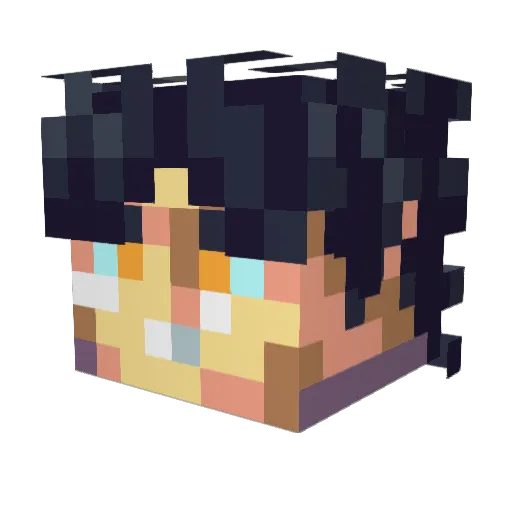 Biju2 Minecraft avatar head, 3D render