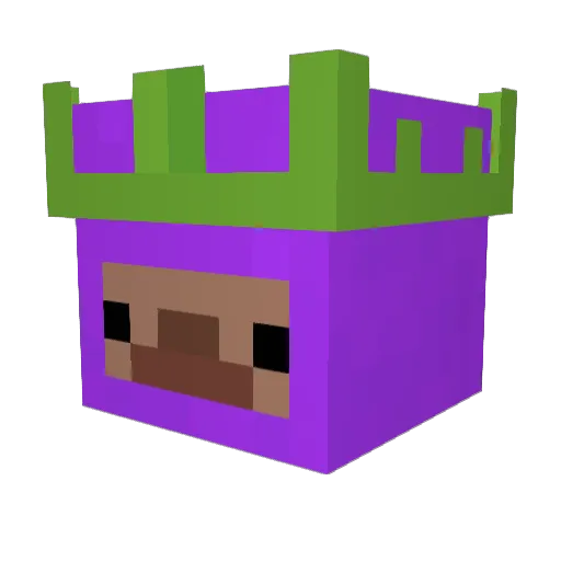 Bijyu Minecraft avatar head, 3D render