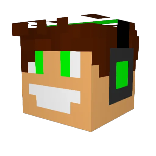 BikSmok45 Minecraft avatar head, 3D render