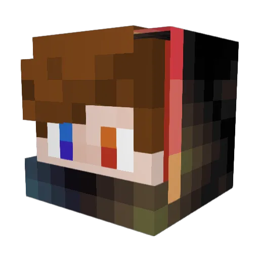 Bike10_11 Minecraft avatar head, 3D render