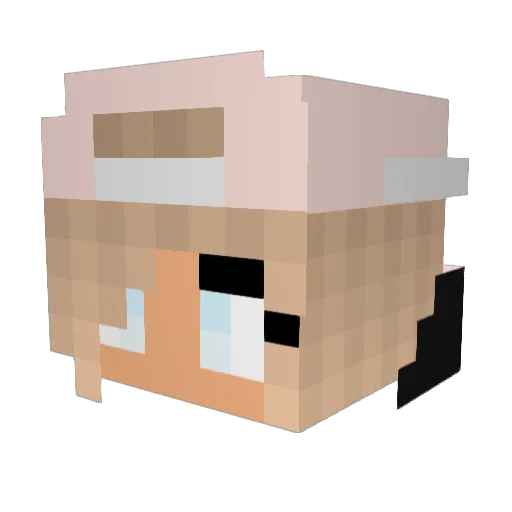 Biker Minecraft avatar head, 3D render