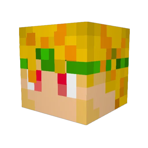 Bikho Minecraft avatar head, 3D render