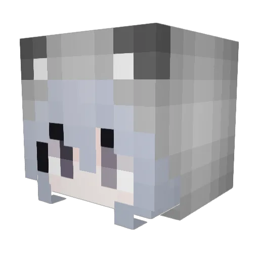 Bikkie Minecraft avatar head, 3D render
