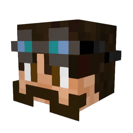 Biknow_ Minecraft avatar head, 3D render