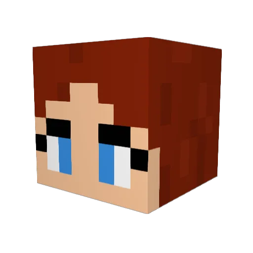 Biktroe Minecraft avatar head, 3D render