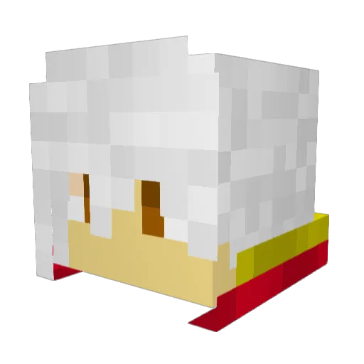 Bilemental Minecraft avatar head, 3D render