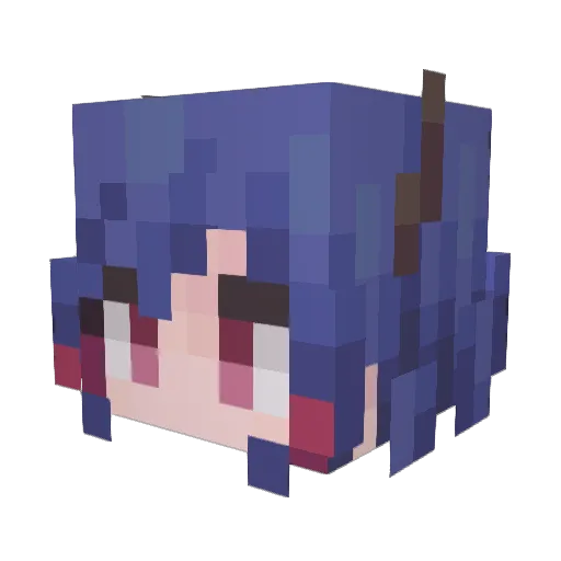 Bili_33 Minecraft avatar head, 3D render