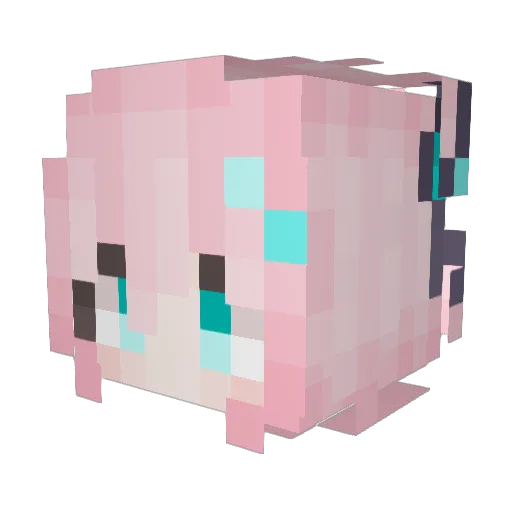 Bili_dun Minecraft avatar head, 3D render