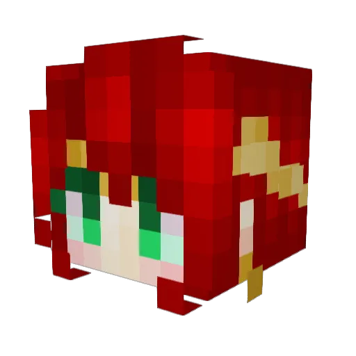 BilibiliKKU Minecraft avatar head, 3D render