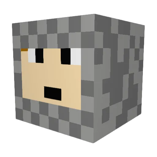 Bilidan Minecraft avatar head, 3D render