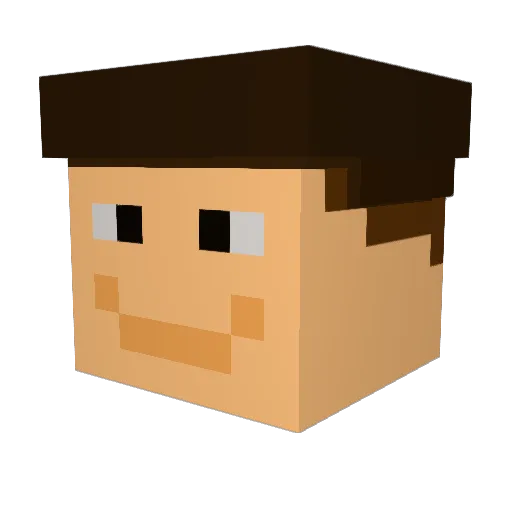BillaCrafter Minecraft avatar head, 3D render