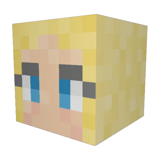 BilleMille Minecraft avatar head, 3D render