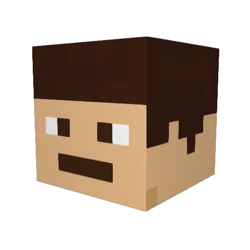 Billex Minecraft avatar head, 3D render