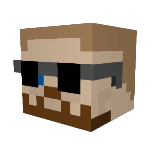 BillieK Minecraft avatar head, 3D render