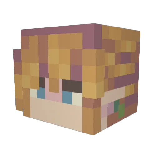 Billijk Minecraft avatar head, 3D render