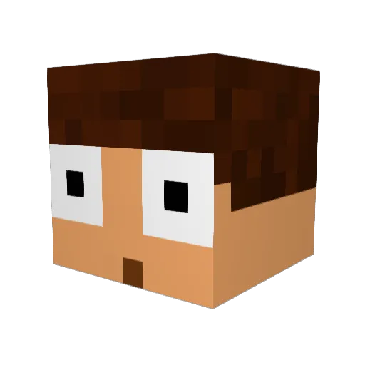 BillyNuts Minecraft avatar head, 3D render