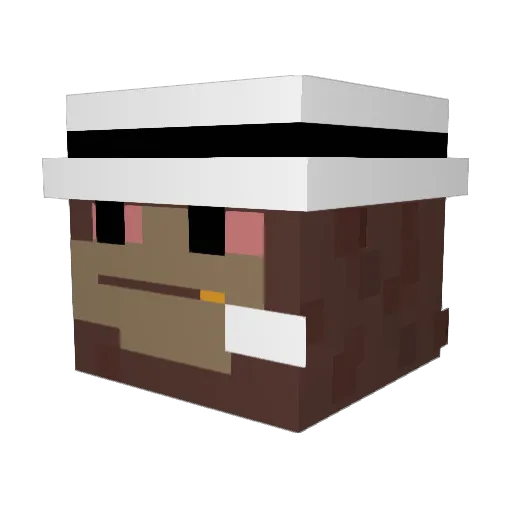 BillyTT Minecraft avatar head, 3D render