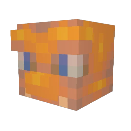 Billybobstott Minecraft avatar head, 3D render