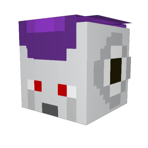 Billycraftt Minecraft avatar head, 3D render
