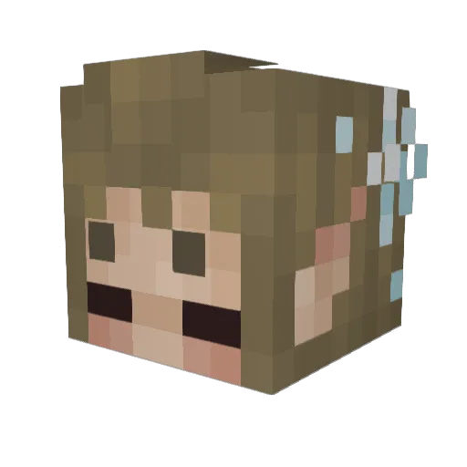 Billyjoemuch Minecraft avatar head, 3D render