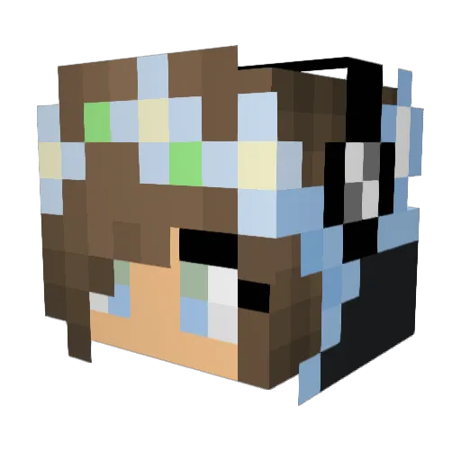 Bilollipops Minecraft avatar head, 3D render