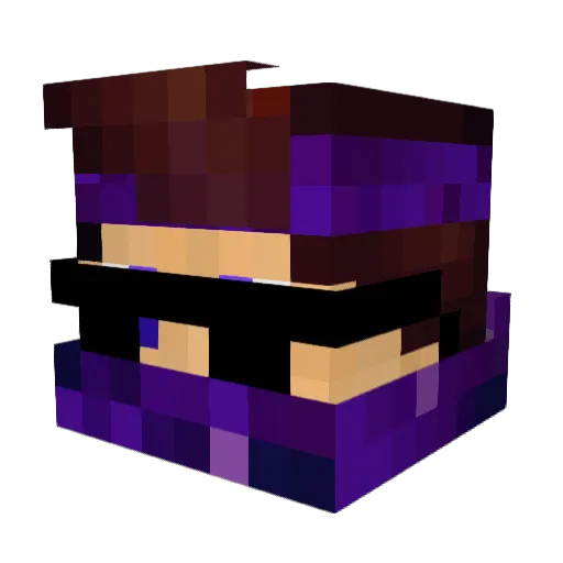 Biloue Minecraft avatar head, 3D render