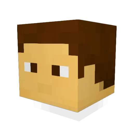 Bimek_ Minecraft avatar head, 3D render