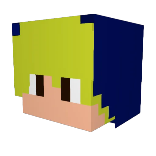 Bimlilili Minecraft avatar head, 3D render