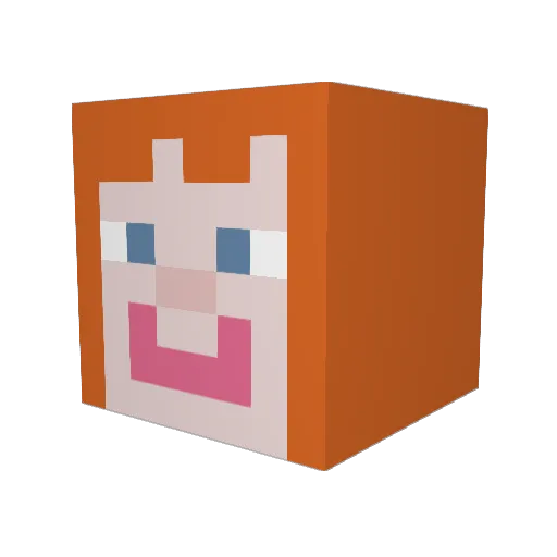 Bimpnottin Minecraft avatar head, 3D render