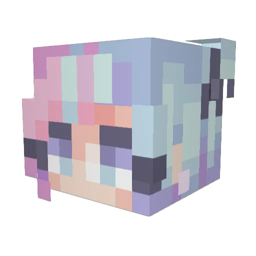 BinAbby Minecraft avatar head, 3D render