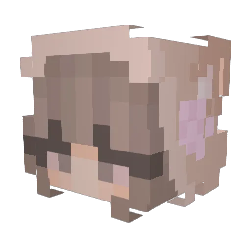 BinEmma Minecraft avatar head, 3D render