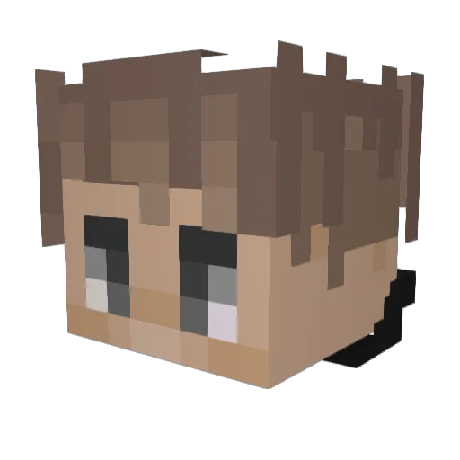 BinLuca Minecraft avatar head, 3D render