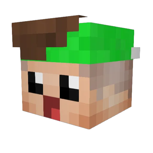 BinNichtDa Minecraft avatar head, 3D render