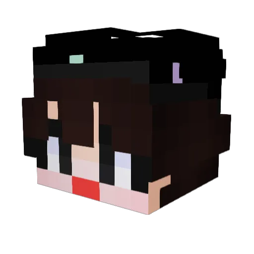BinTung Minecraft avatar head, 3D render