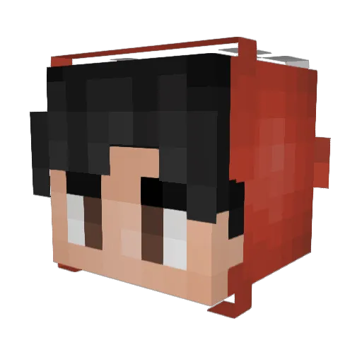 Binapo Minecraft avatar head, 3D render
