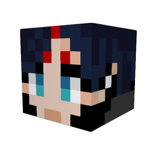 BinaryNinja Minecraft avatar head, 3D render