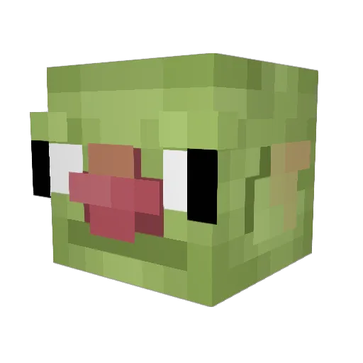 BinasXD Minecraft avatar head, 3D render
