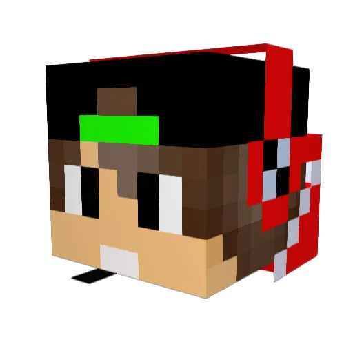 Binbin04 Minecraft avatar head, 3D render