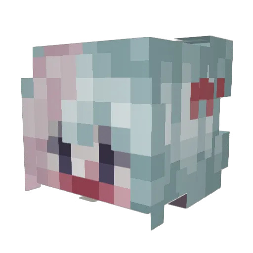 BincaTheBest Minecraft avatar head, 3D render