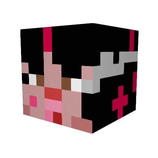Bincho8 Minecraft avatar head, 3D render