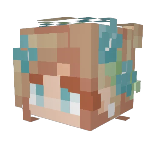 Bineeh Minecraft avatar head, 3D render
