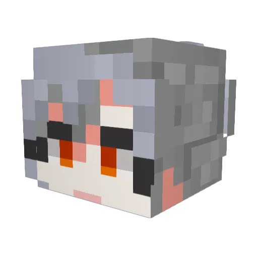 Bineng Minecraft avatar head, 3D render