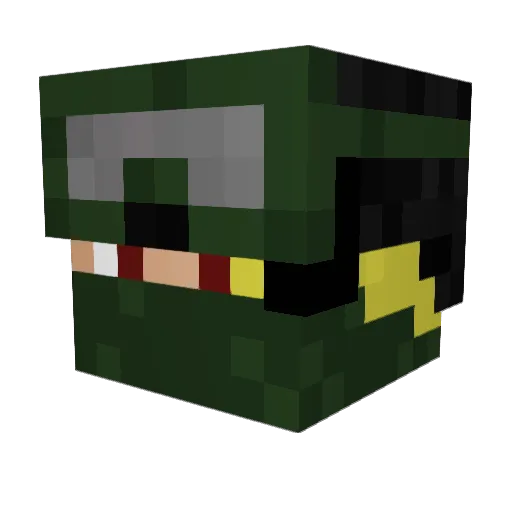 Binfabian Minecraft avatar head, 3D render