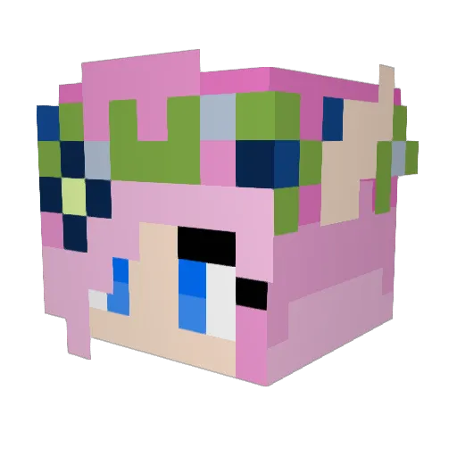 BingDu Minecraft avatar head, 3D render