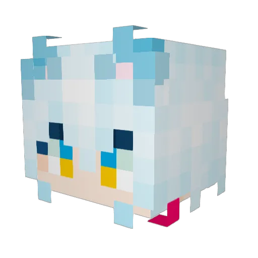 BingYu2077 Minecraft avatar head, 3D render