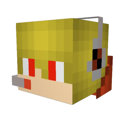 Binga1 Minecraft avatar head, 3D render